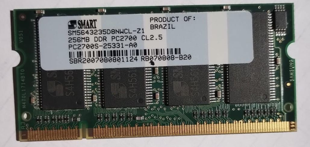 KIT MEMÓRIA SMART 512MB (2X256), NOTEBOOK, 333MHZ, PC2700S-25331