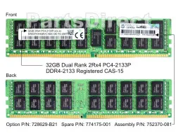 HP 728629-B21 32GB 2RX4 PC4-17000P-R DDR4-2133MHZ RDIMM