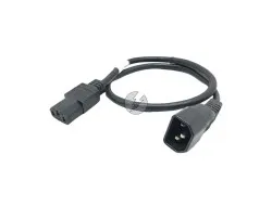 Cabo de Força PDU Genérico: C13 fêmea para C14 macho, 70cm, preto
