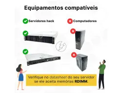 Memória RAM Samsung M393B1G70EB0-YK0Q2: DDR3L, 8GB, 1Rx4, 1600MHz, 12800R, RDIMM