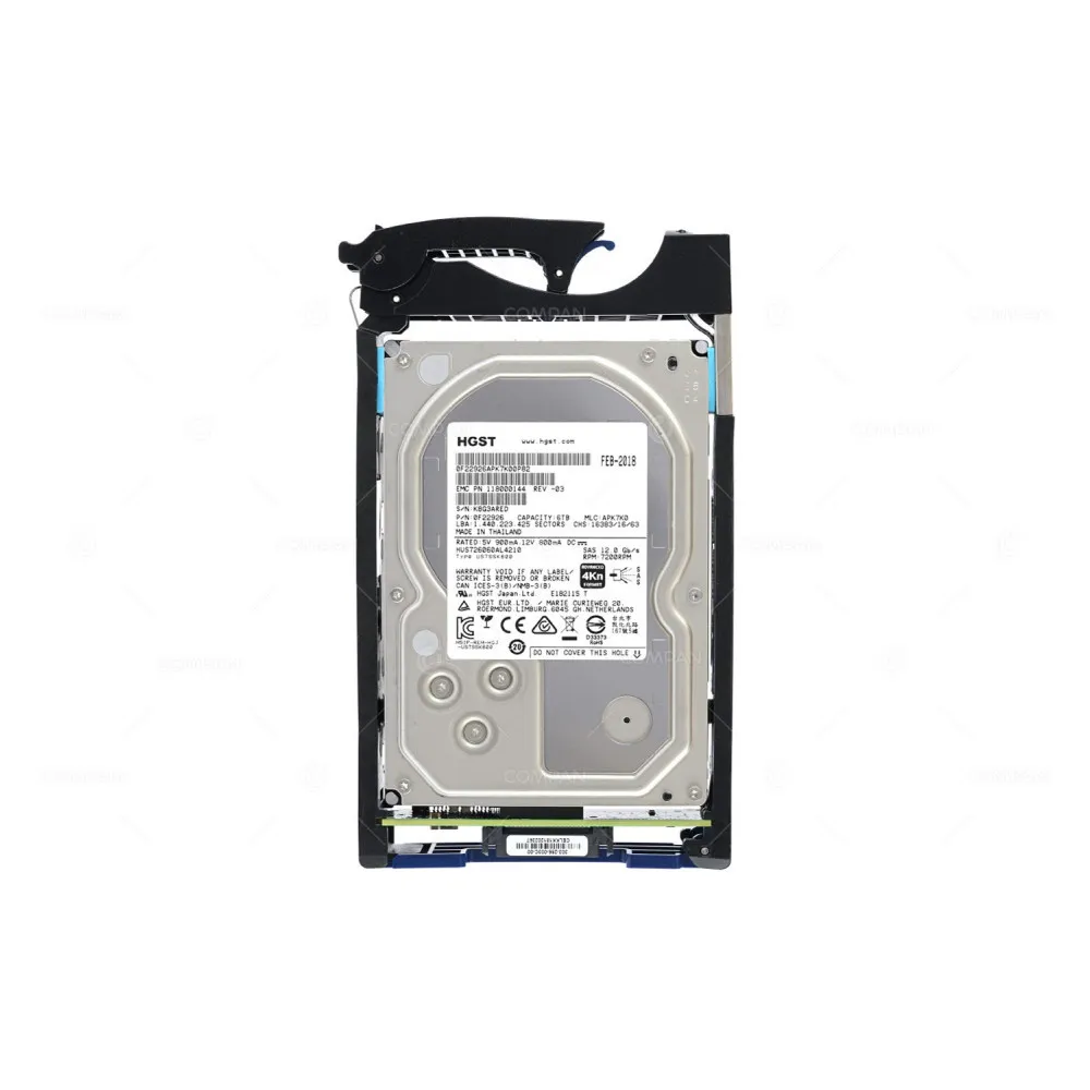 HD EMC 6TB, 3.5, SAS, 005052437, 7.2K, 12GB, UNITY D3123F 300 400 500 600 D3-VS07-6000