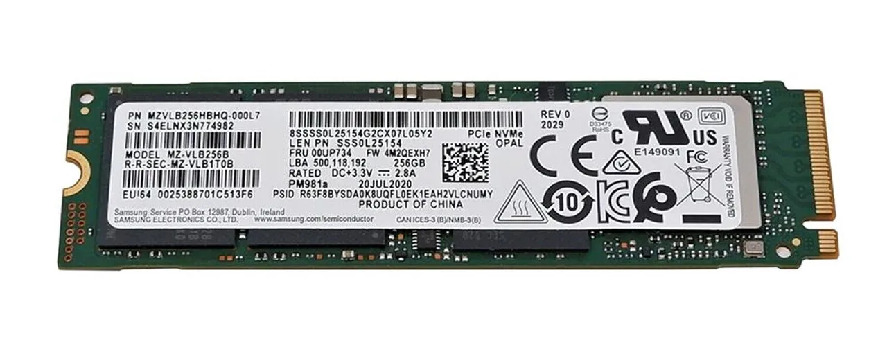 00UP734 LENOVO 256GB M.2 NVME PCIE 3.0X4 SSD