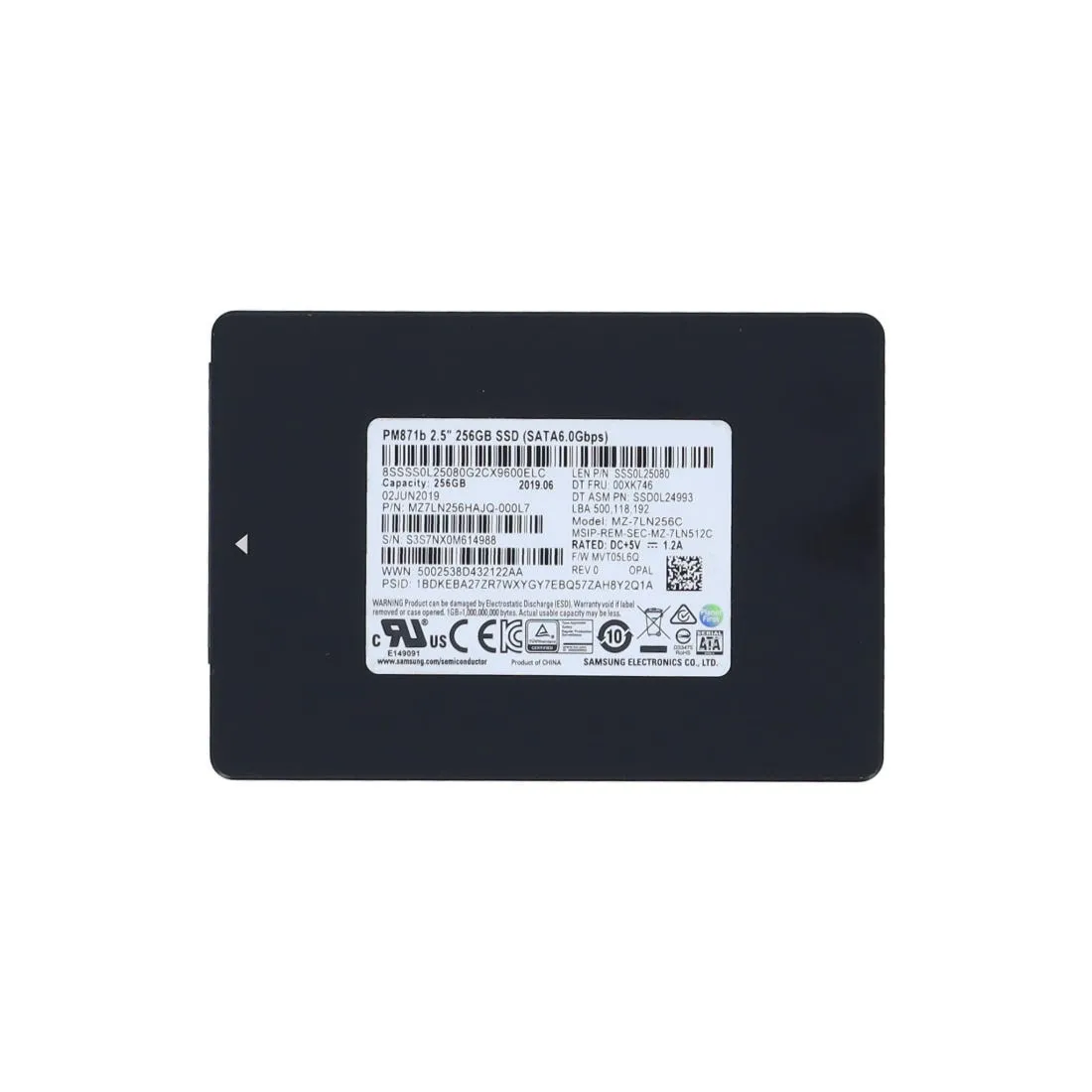 00XK746 LENOVO 256GB 6G 2,5INCH SATA SSD