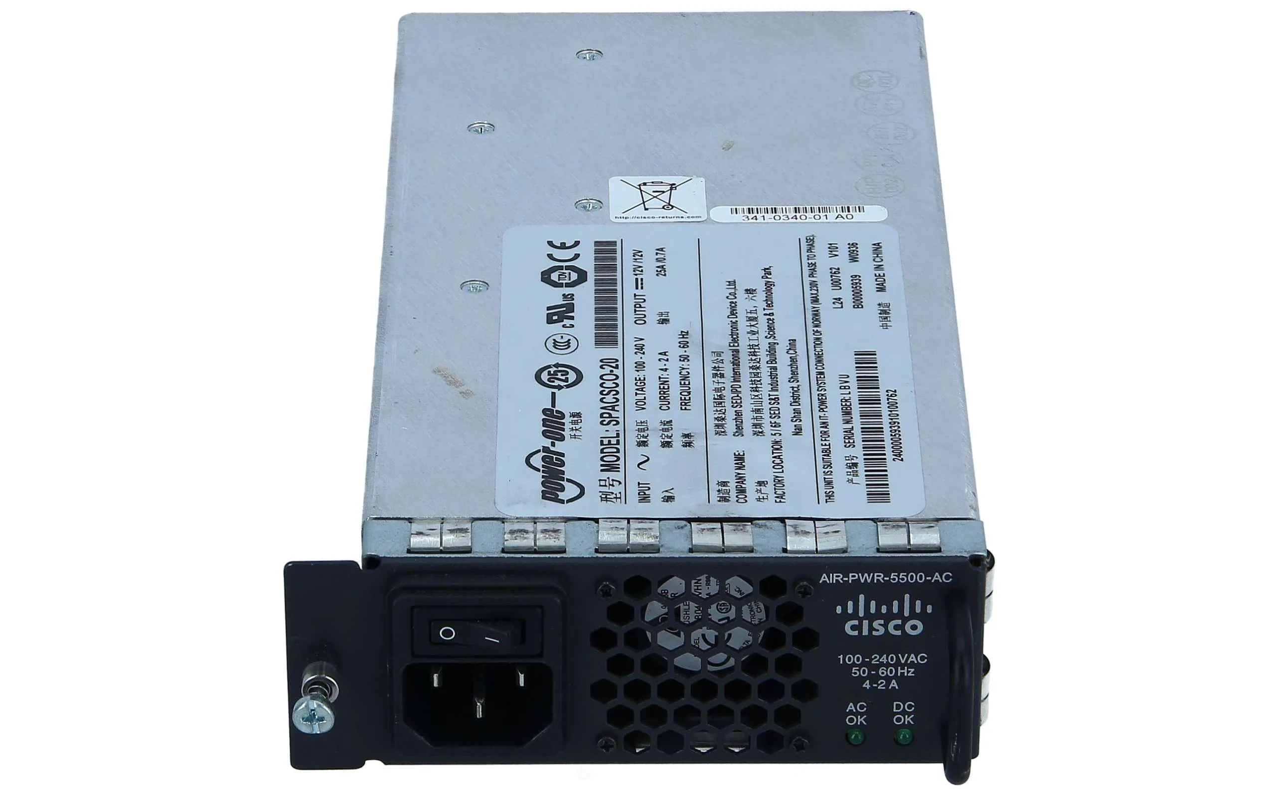 AIR-PWR-5500-AC CISCO Cisco 5500 Series Wireless Controller Redundant Power Supply