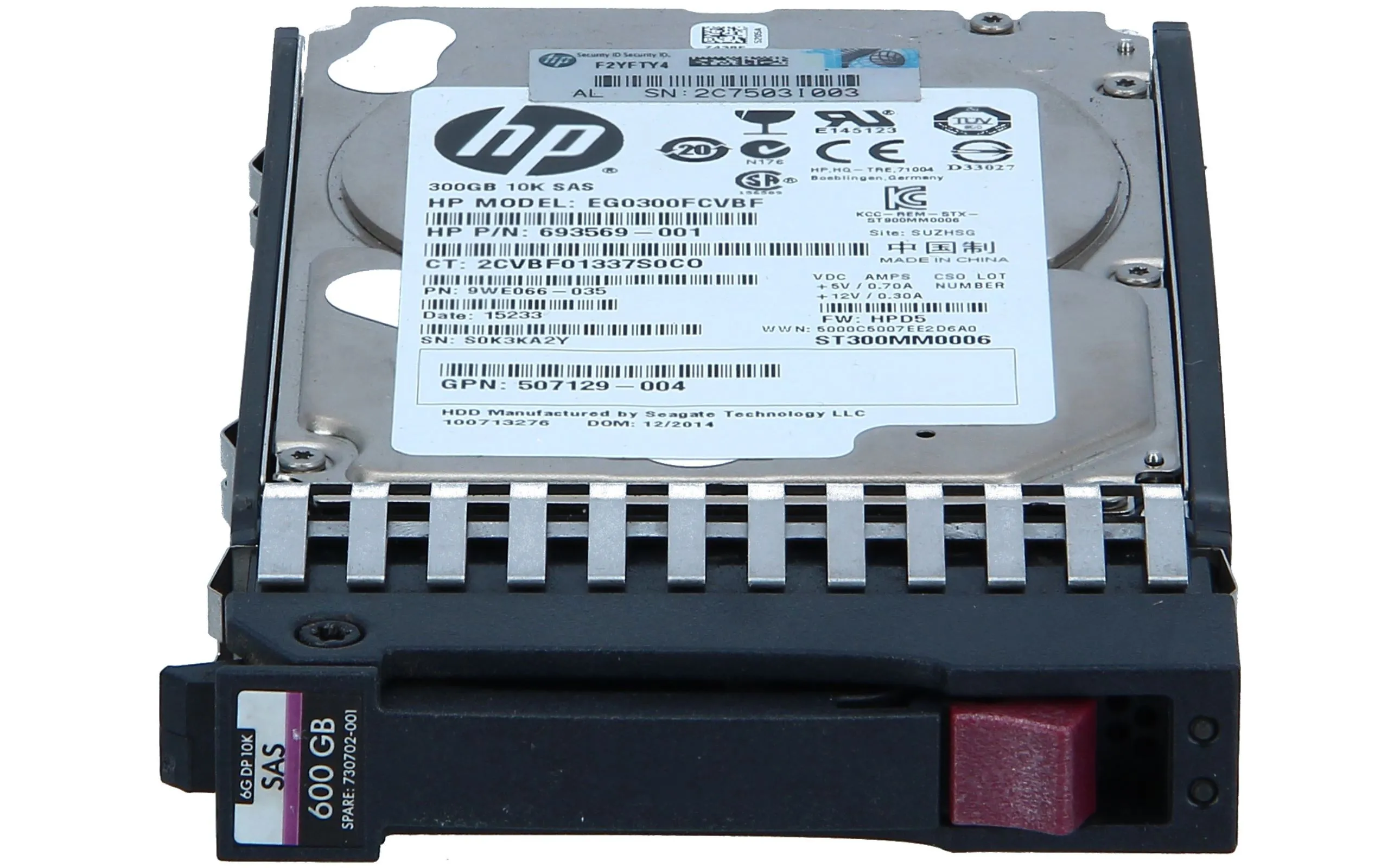 E2D55A HP 300GB 10K 6G 2,5INCH SAS DP ENT HDD