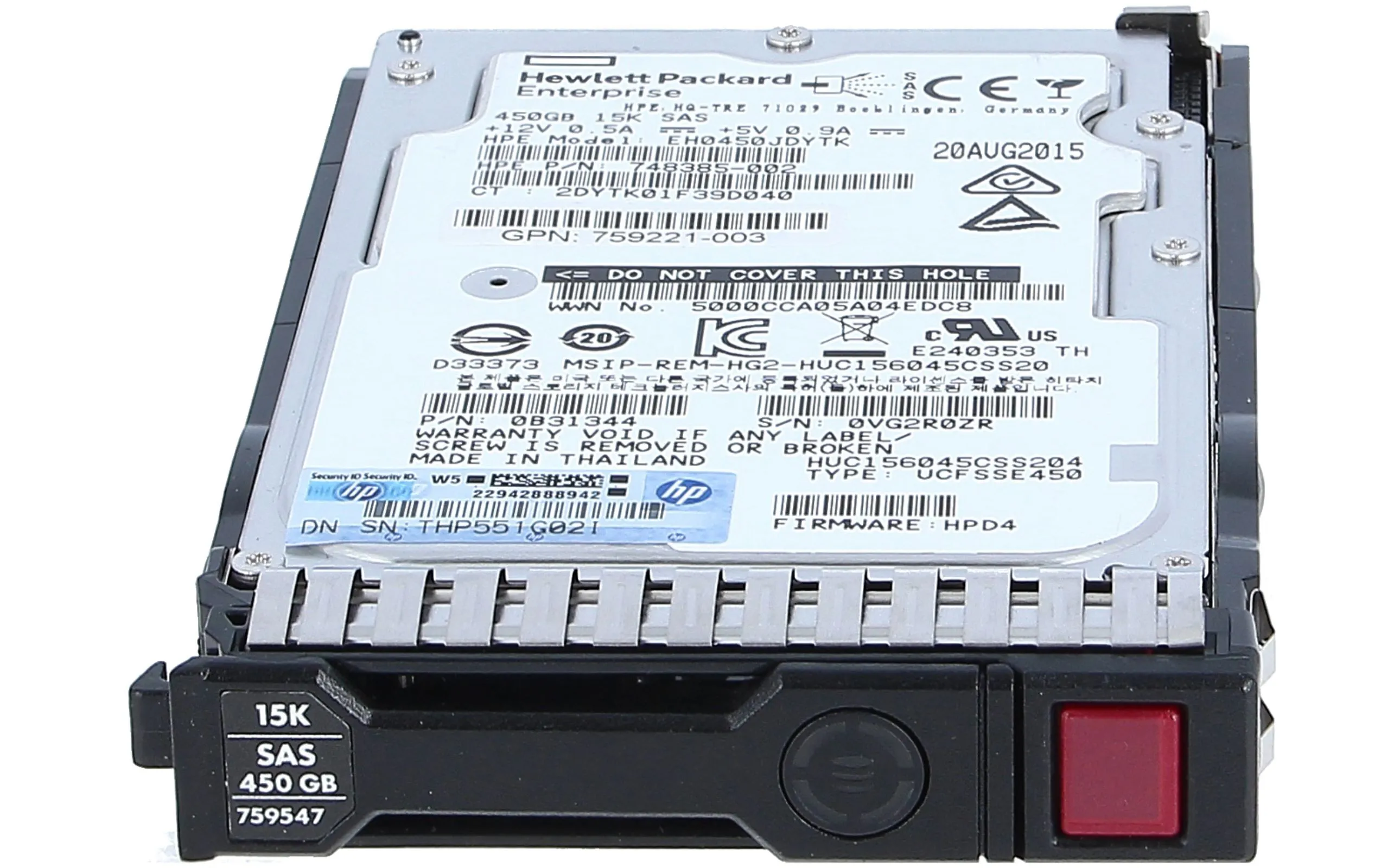 759210-B21 HP 450GB 12G SAS 15K 2.5 INCH SC HDD