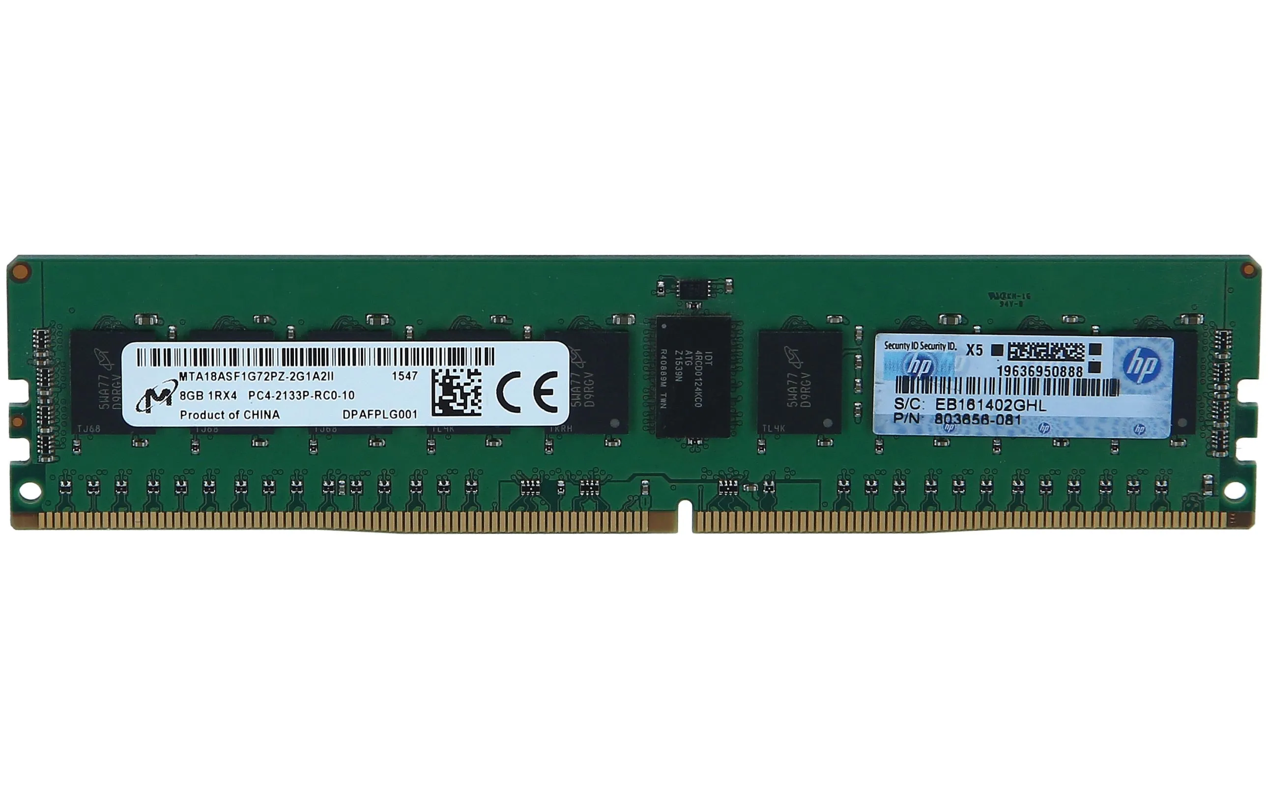 803028-B21 MICRON 8GB (1*8GB) 1RX4 PC4-17000P-R DDR4-2133MHZ RDIMM