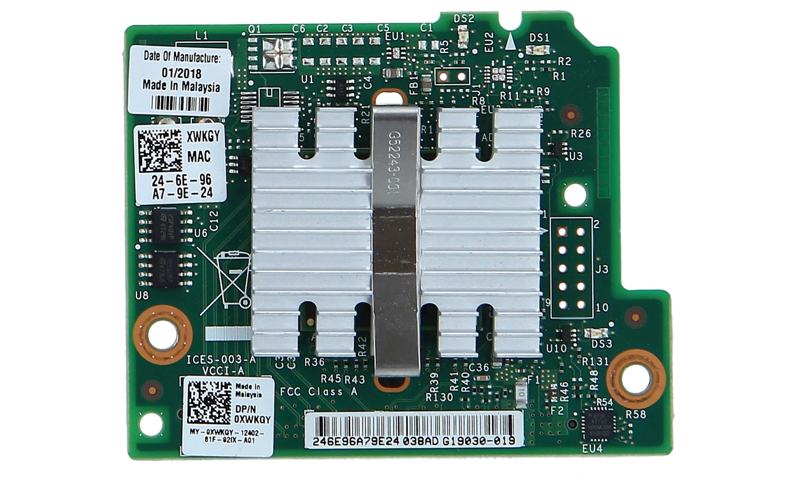 XWKGY DELL X520-K DUAL-PORT 10GB NETWORK DAUGHTER CARD
