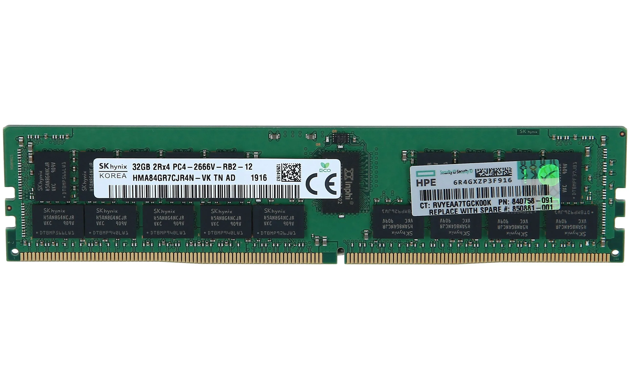 815100-B21 HP 32GB (1*32GB) 2RX4 PC4-21300V-R DDR4-2666MHZ RDIMM
