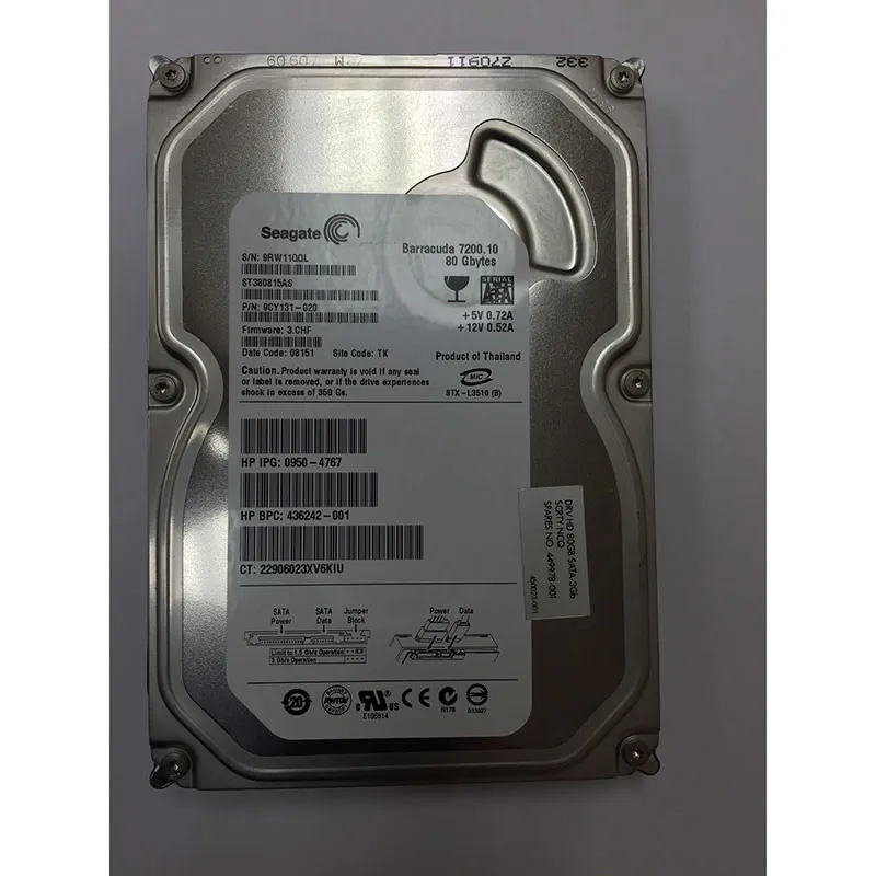 450023-001 HP 80GB 7.2K 3G 3.5INCH NHP SATA HDD