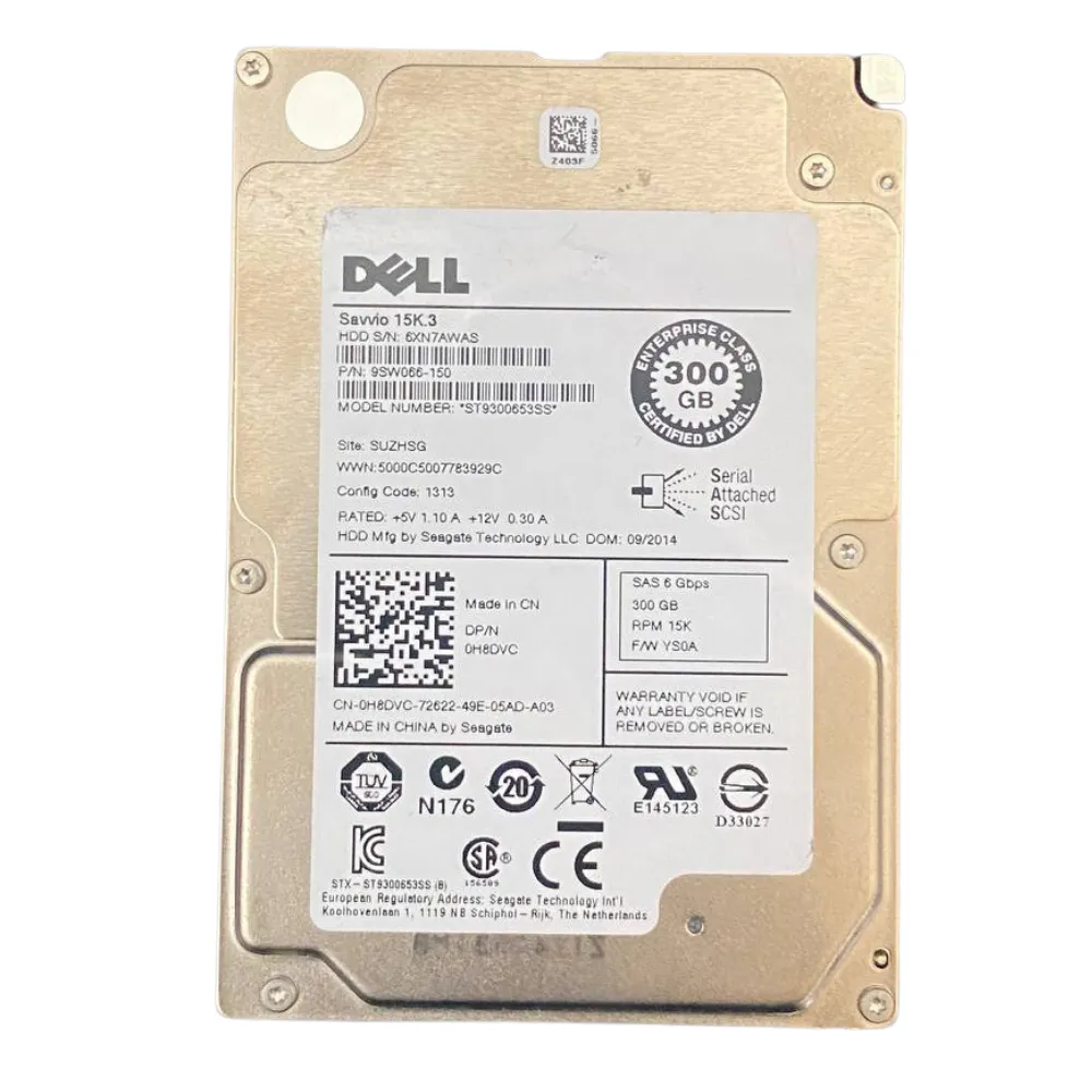 Disco Rígido Interno Dell 300Gb 15K 2.5 SAS - 9SW066-150