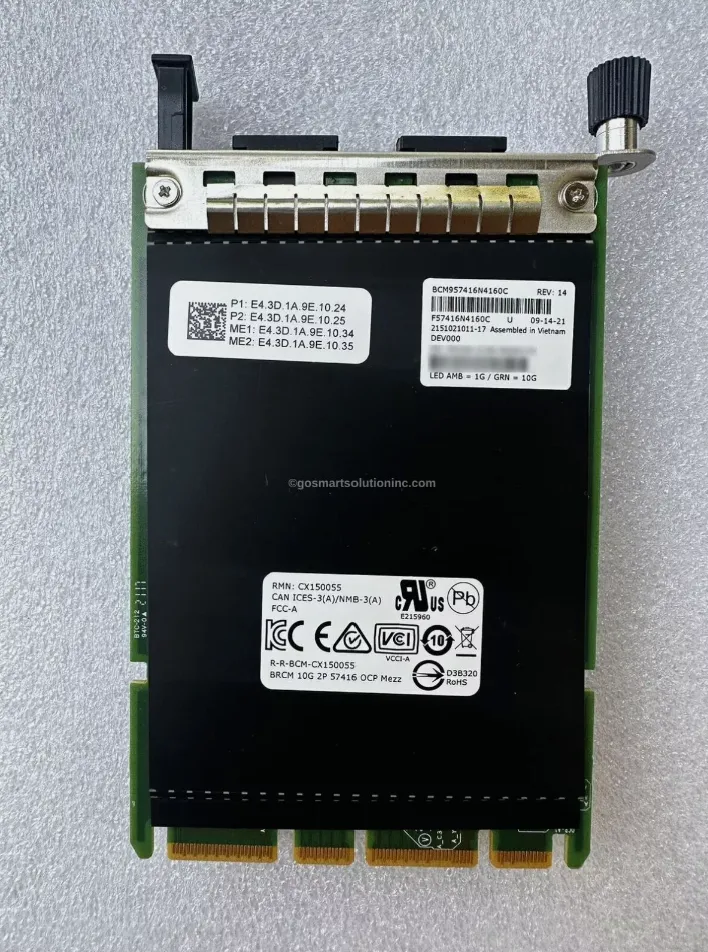 Placa de rede Ethernet PCI Express 3.0 Broadcom BCM957416N4160C porta dupla 10GBASE-T
