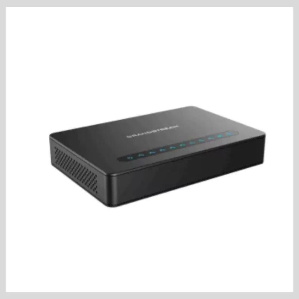 ATA Grandstream HT818 com 8 portas FXS e roteador NAT Gigabit integrado para VoIP
