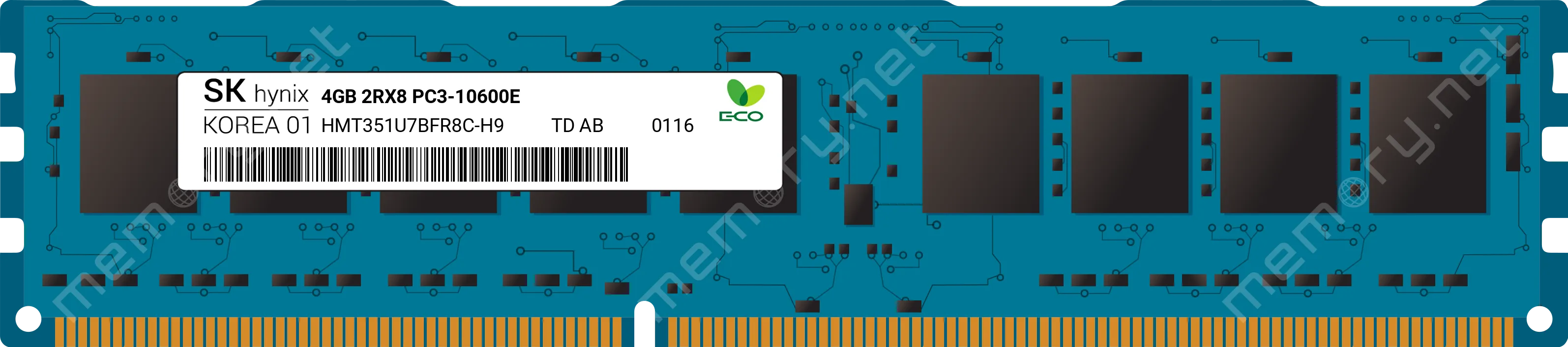 MEMÓRIA SERVIDOR HYNIX 4GB, 2RX8, DDR3-1333MHz (PC3 10600), HMT351U7BFR8C-H9, ECC, UDIMM