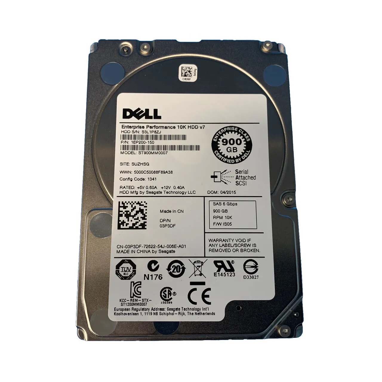 3P3DF DELL 900GB 10K 6G 2,5INCH SAS HDD