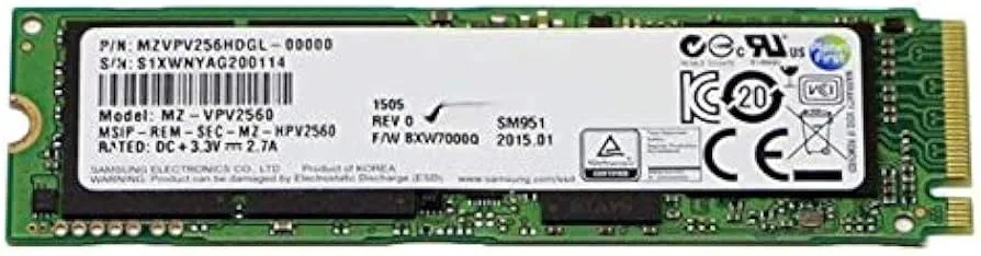 00UP436 LENOVO 256GB M,2 NVME PCIE 3,0X4 SSD