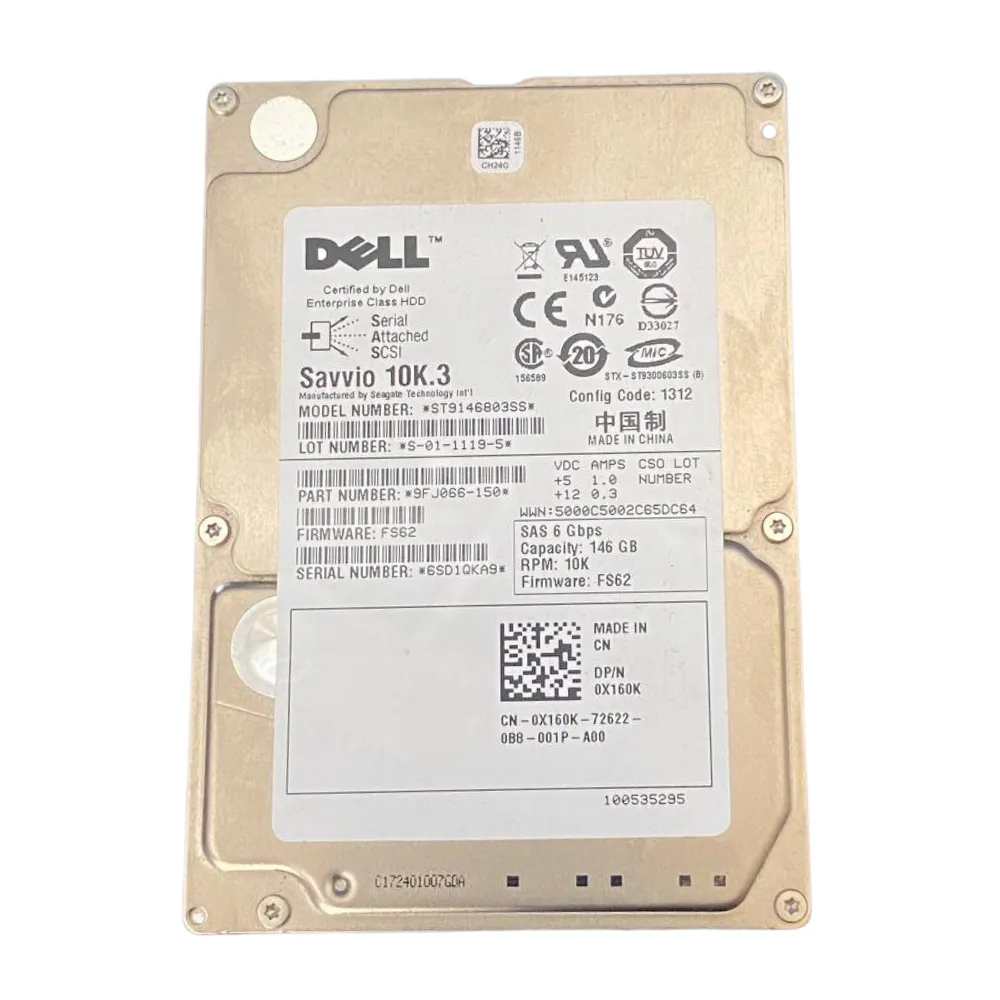 Disco Rígido Interno Dell 146Gb 10K 2.5 SAS - 9FJ066-150