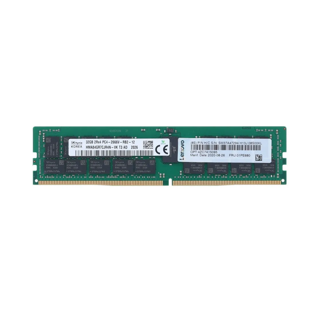 4ZC7A15095 LENOVO 32GB (1*32GB) 2RX4 PC4-21300V-R DDR4-2666MHZ RDIMM