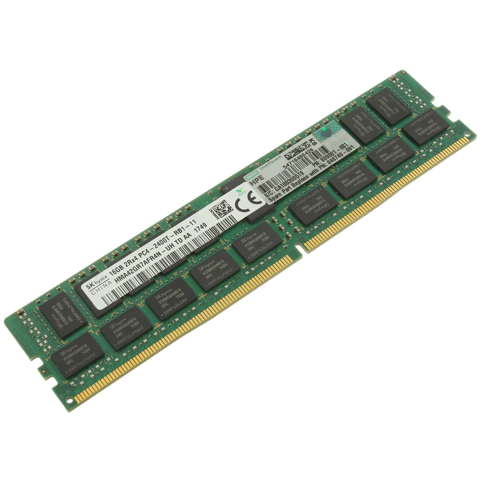 836220-B21 KINGSTON 16GB (1*16GB) 2RX4 PC4-19200T-R DDR4-2400MHZ RDIMM