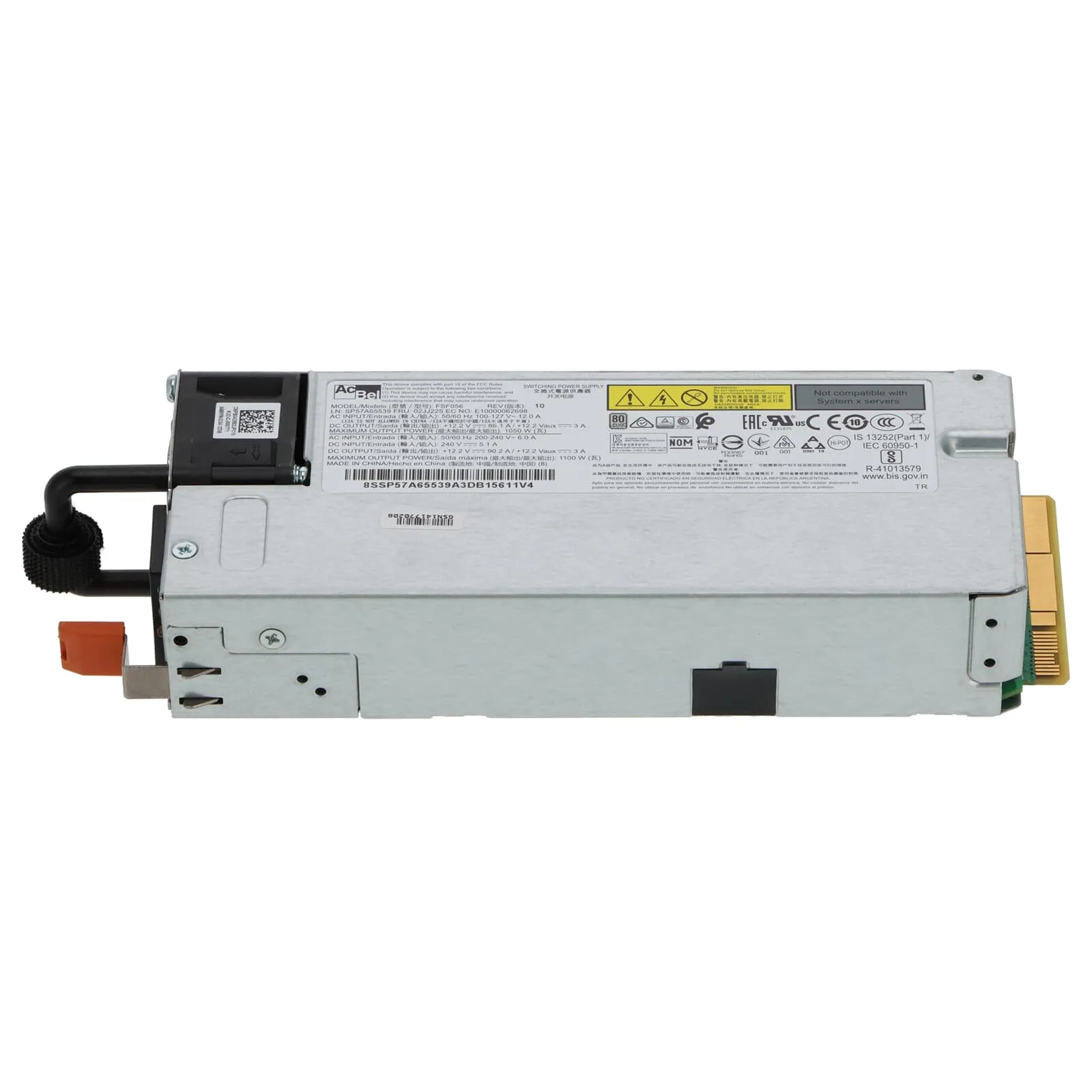 02JJ225 LENOVO THINKSYSTEM 1100W 80+PLATINUM HOT-SWAP POWER SUPPLY