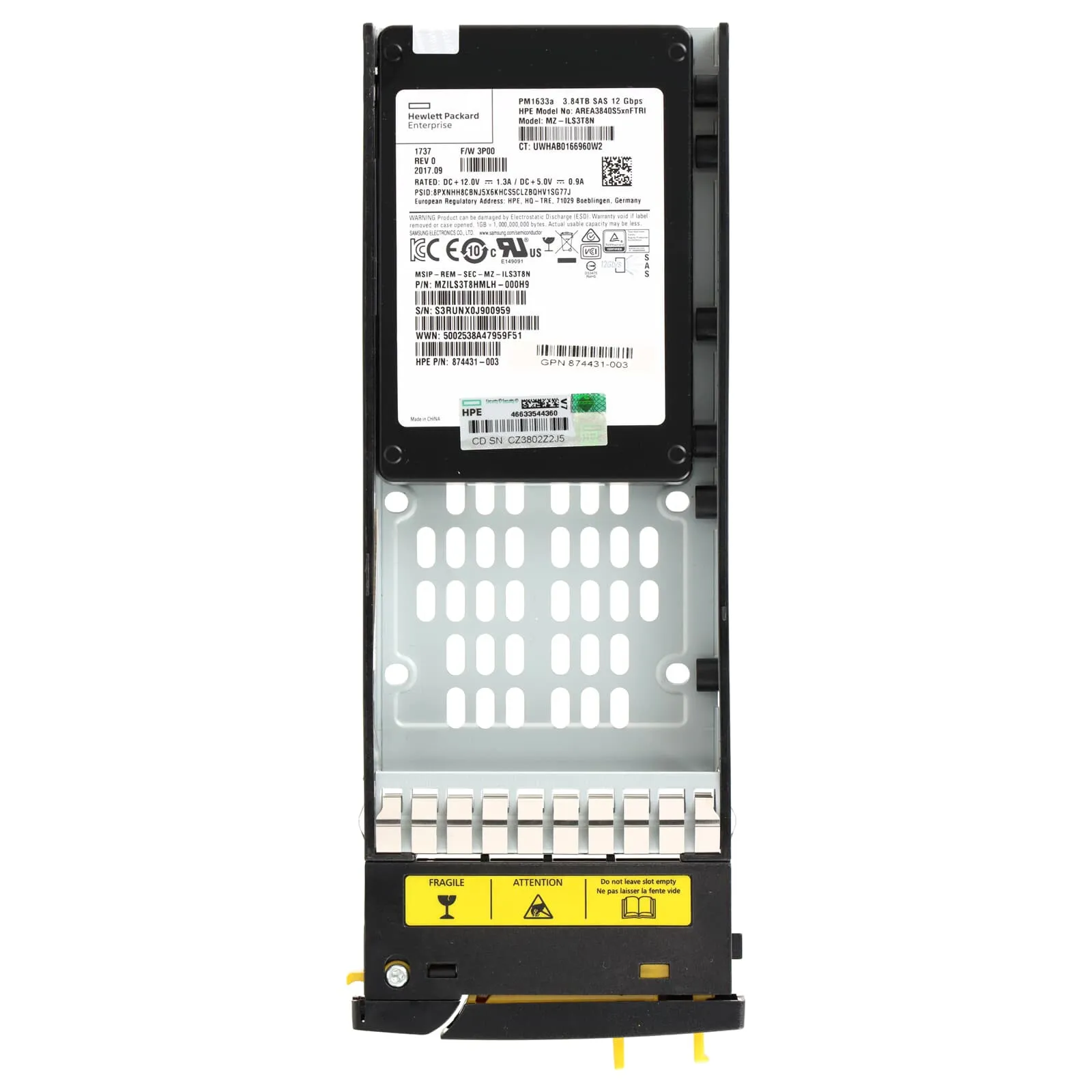 M0T66B-12G HPE 3PAR STORESERV 8000 3,84TB 2,5INCH FIPS ENCRYPTED SAS SSD