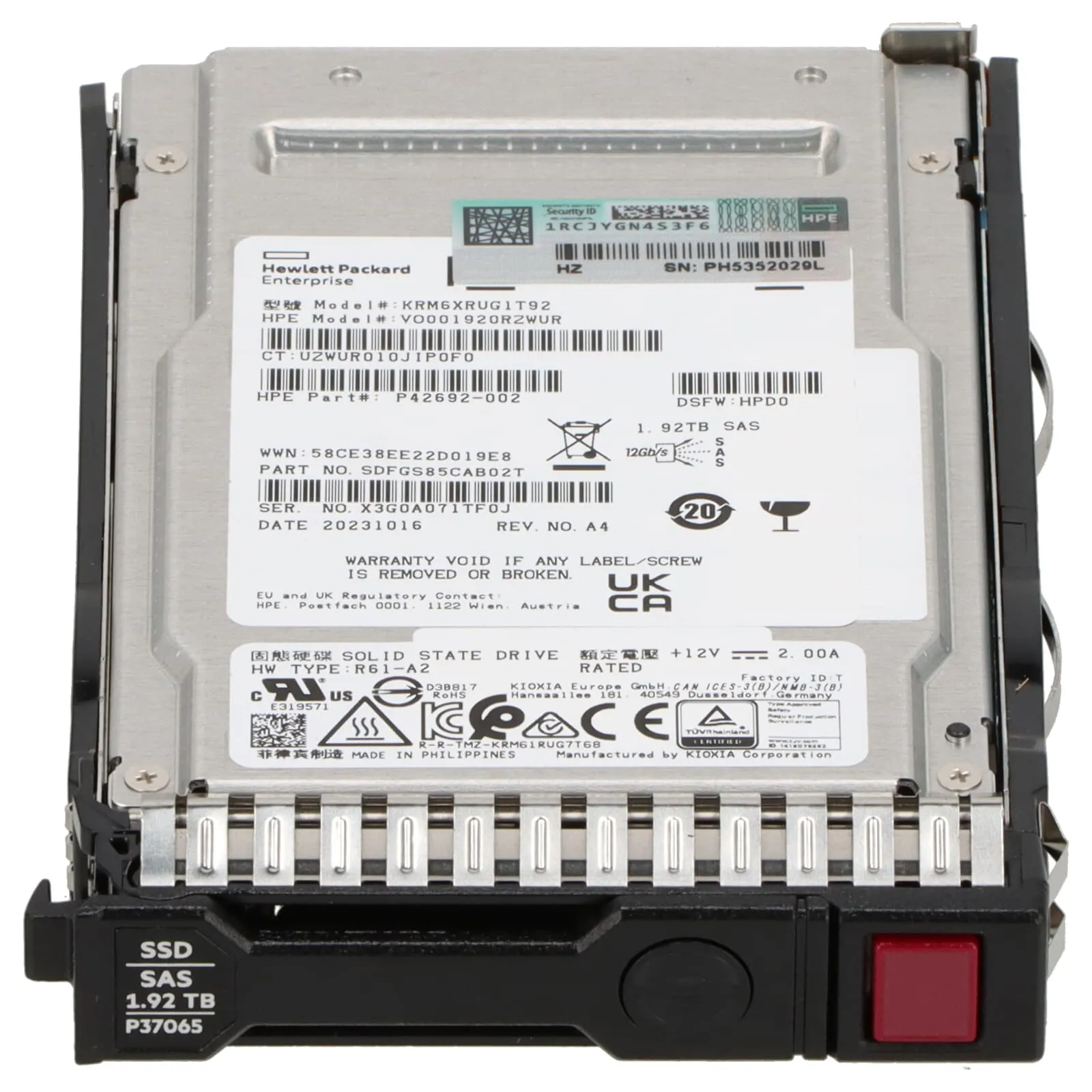 P36999-B21 HPE 1.92TB 12G 2.5INCH RI SCV MU SAS SSD