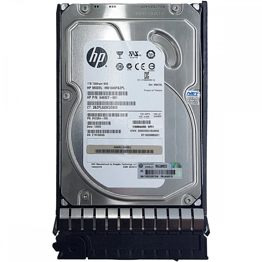 507614-B21 HP 1TB 6G SAS MDL 7,2K LFF 3,5 HDD