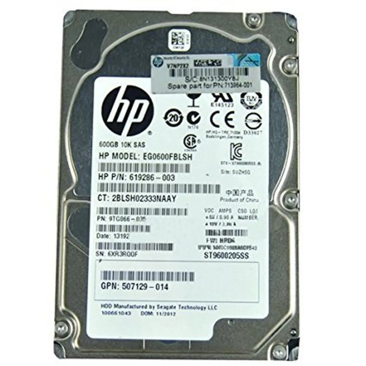 641552-003 HP HP 600GB SAS 6G 10K SFF (2.5in) SC HDD