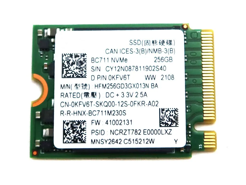 KFV6T DELL 256GB M.2 2230 PCIE NVME SSD