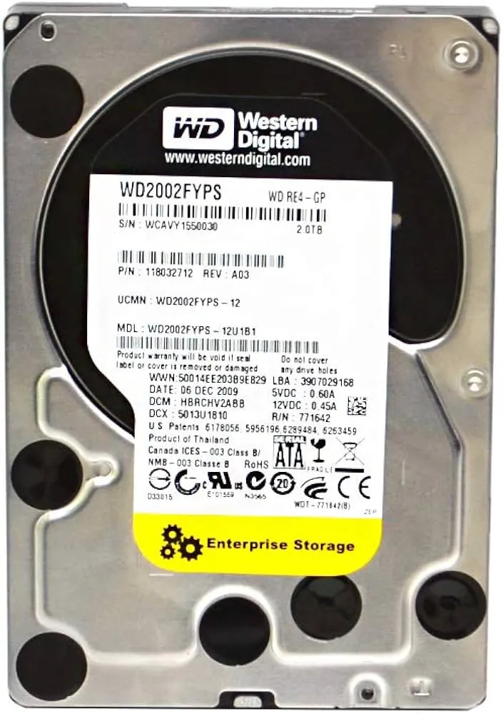 WD2002FYPS WD 2TB 7.2K 3G 3.5INCH SATA HDD