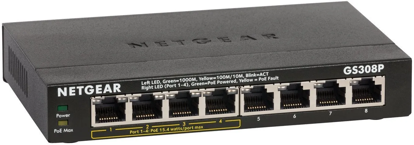 GS308P NETGEAR SOHO SERIES 8 PORT POE GIGABIT ETHERNET SWITCH
