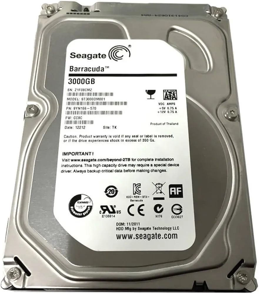 ST3000DM001 Seagate 3TB 7.2K 6G SATA 3.5