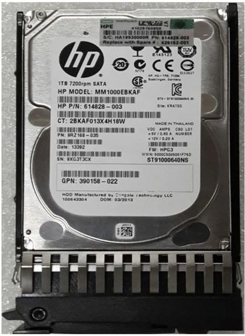 625609-B21 HP 1TB 3G SATA 7,2K 2,5IN MDL HDD