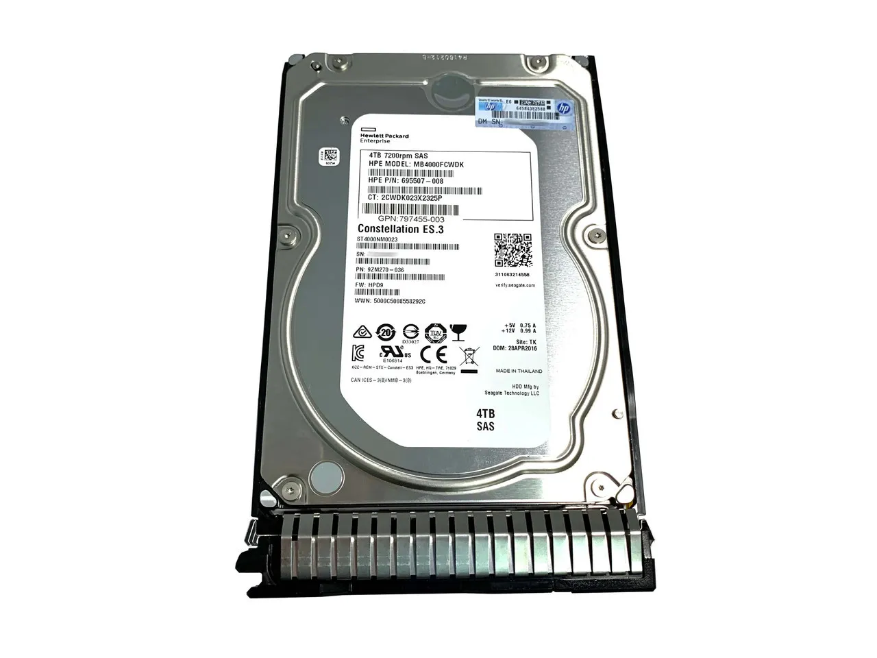 695842-001 HP HP 4TB SAS 6G 7.2K LFF (3.5in) SC HDD