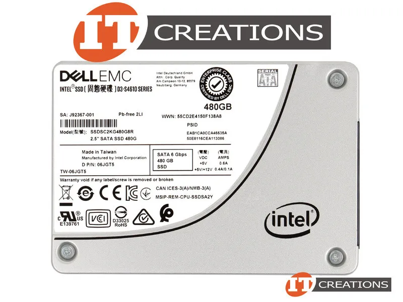 6JGT5 DELL 480GB S4610 6G 2,5INCH MU 3 DWPD SATA SSD