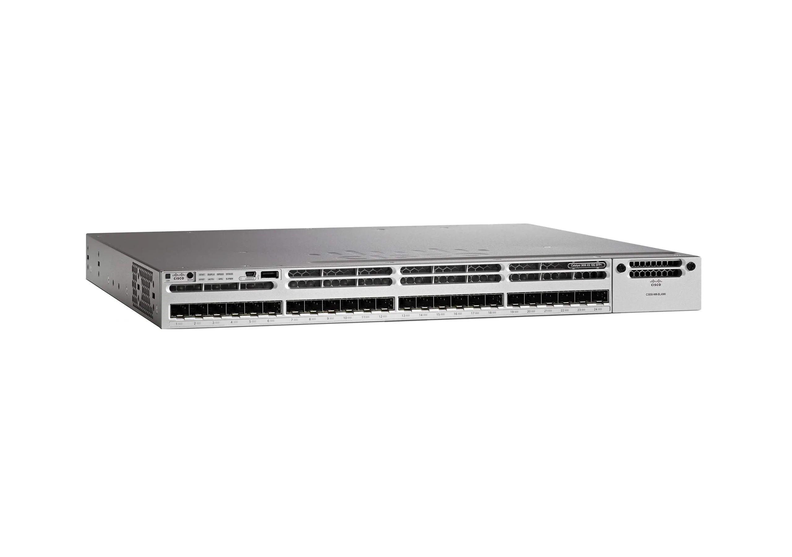 WS-C3850-24XS-S CISCO Stackable 24 SFP+ Ethernet ports. with 715WAC power supply 1 RU. IP Base feature set