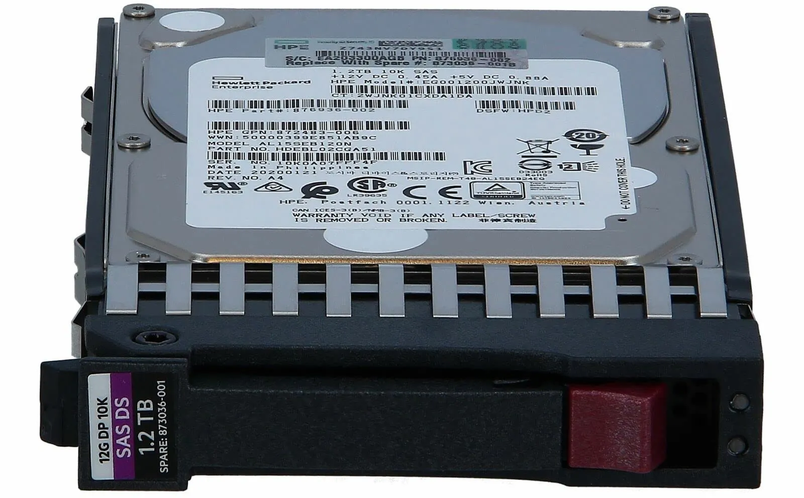 873012-B21 HP 1.2TB SAS 12G 10K SFF (2.5in) HDD