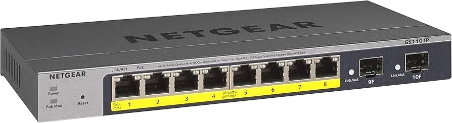 GS110TP NETGEAR 8-PORT POE+ GIGABIT ETHERNET MANAGED PRO SWITCH