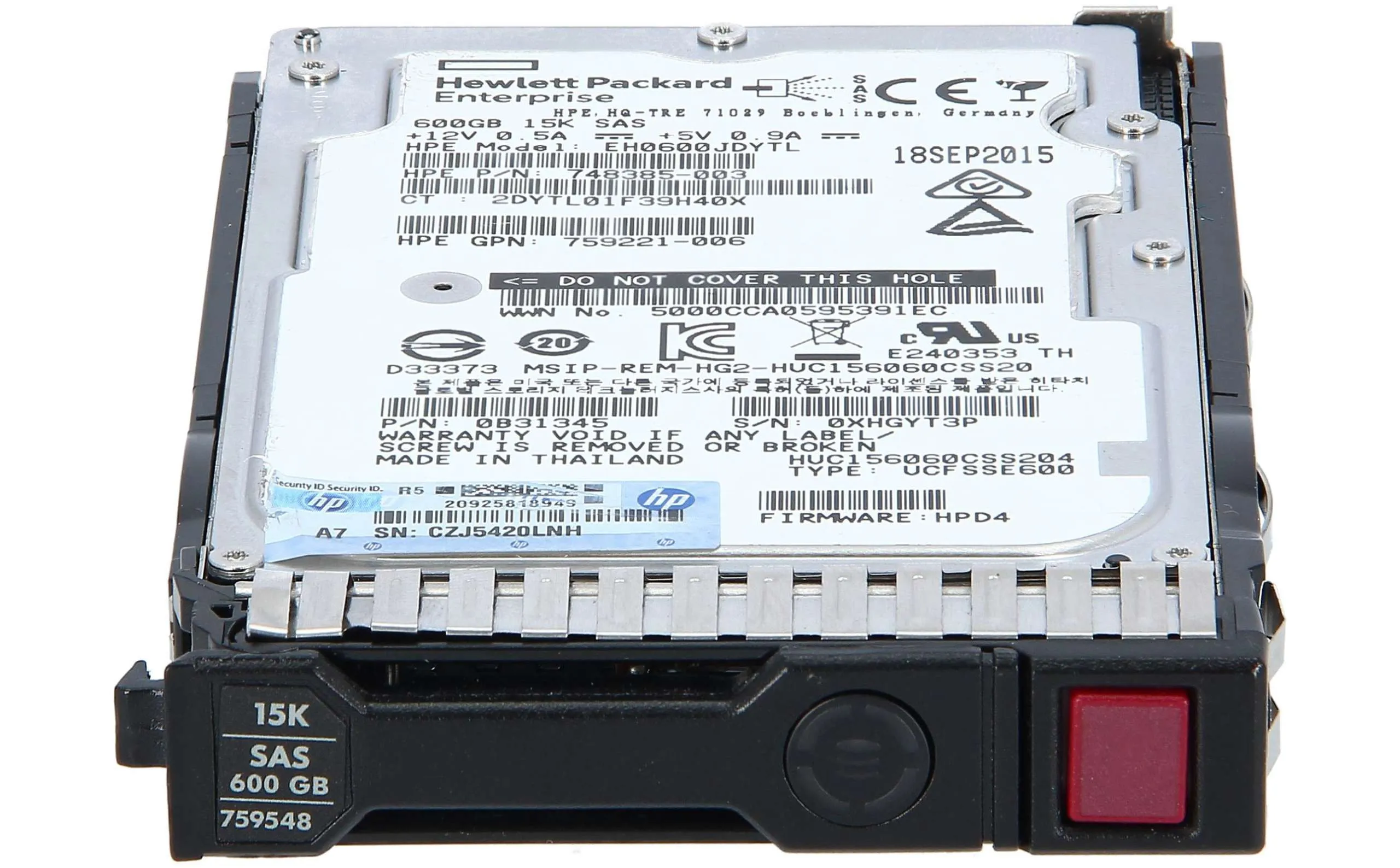 759212-B21-NL HP 600GB 15K 12G 2.5INCH SAS HDD - NO LABEL