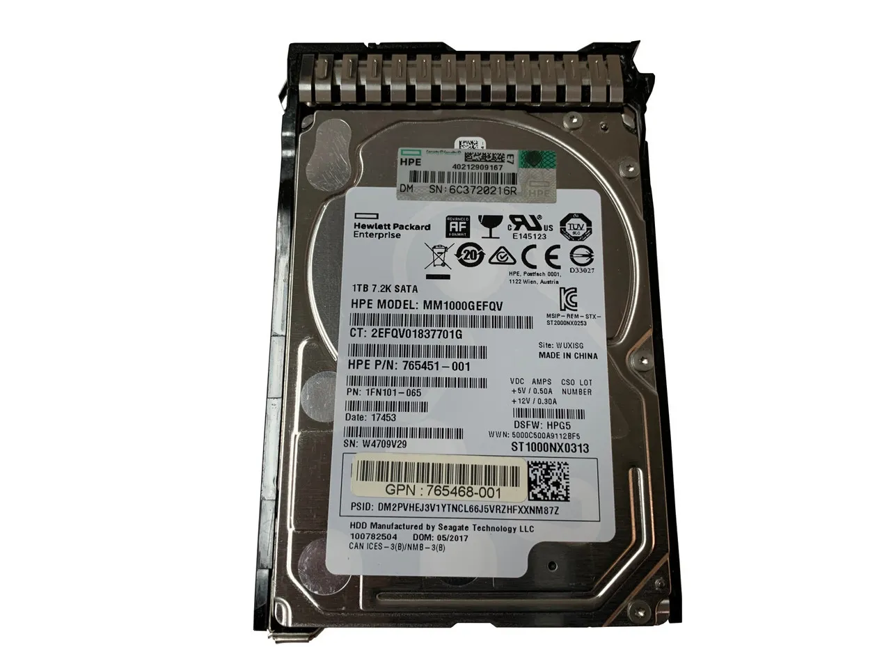765453-B21 HPE 1TB SATA 6G Midline 7.2K SFF (2.5in) SC HDD