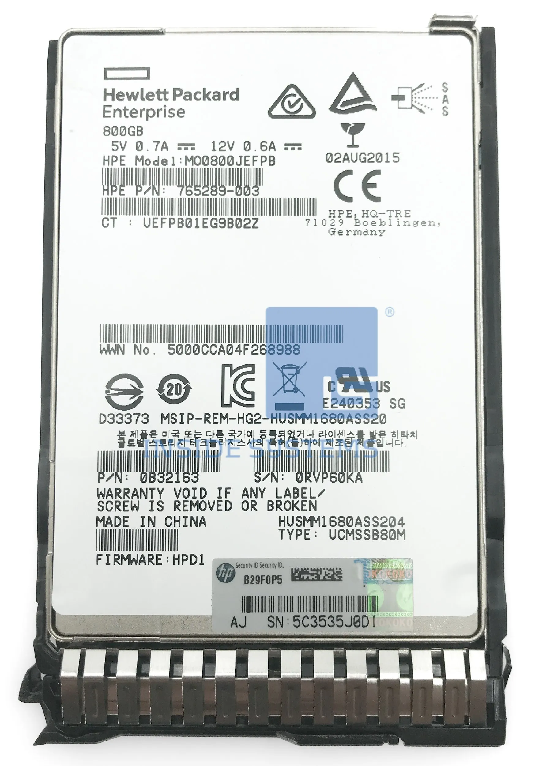 779172-B21 HP 800GB 12G SAS ME 2,5INCH EM SSD