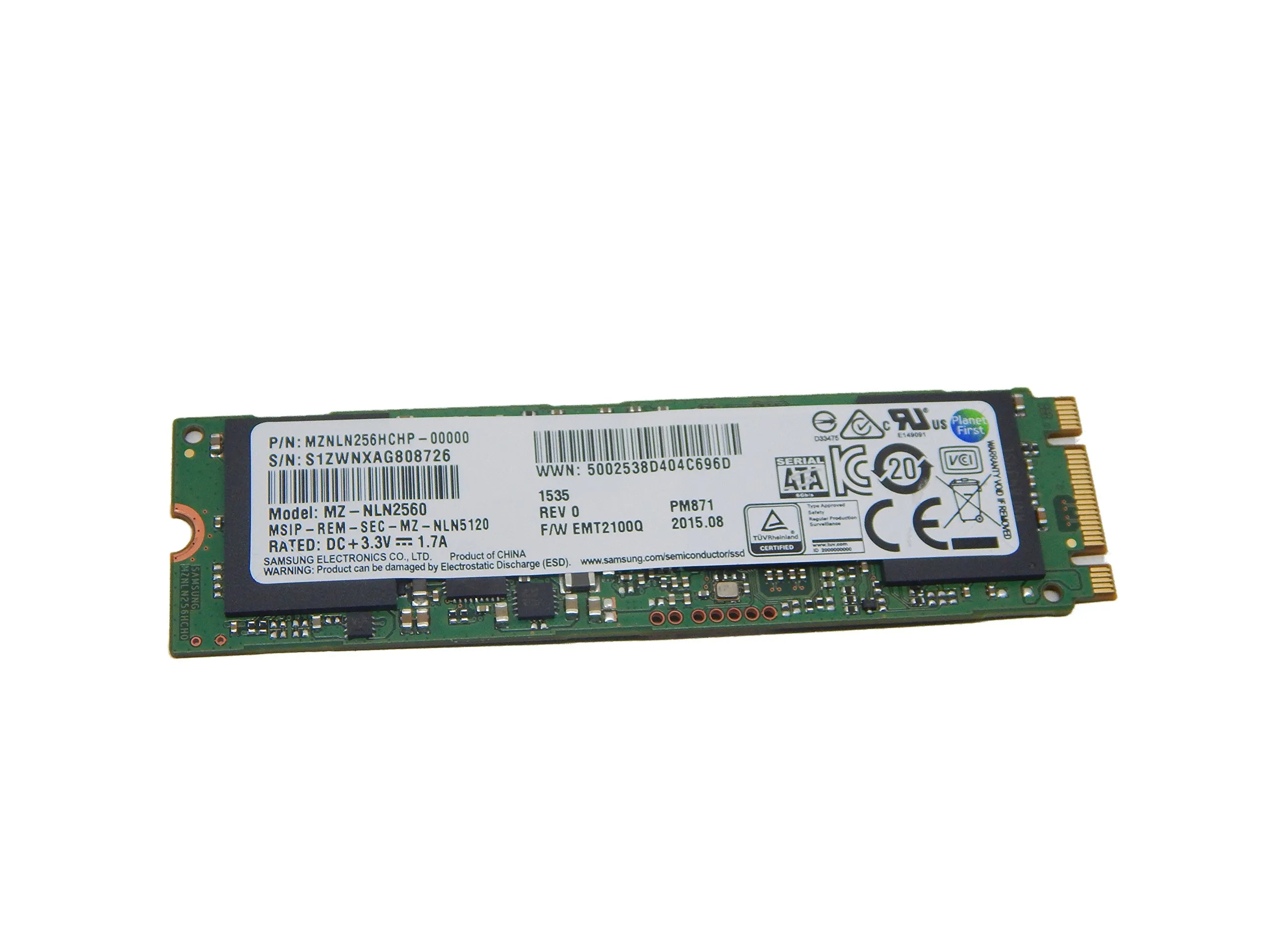 MZNLN256HCHP-00000 SAMSUNG PM871 256GB M,2 2280 SATA SSD
