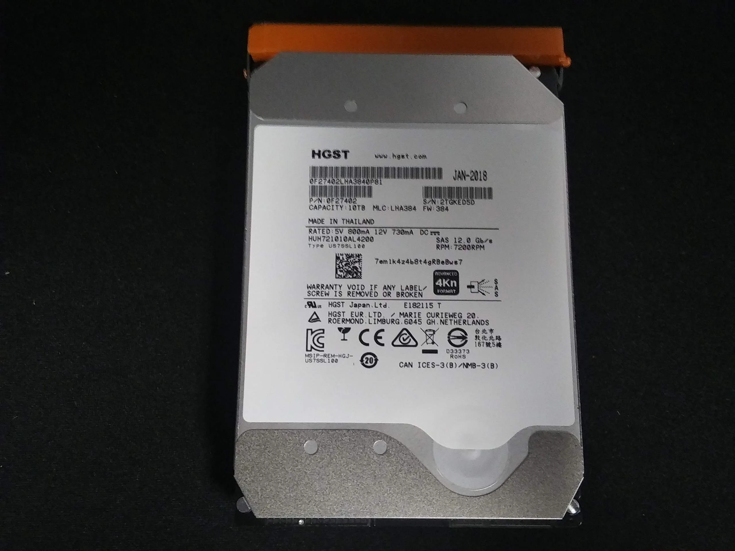 HUH721010AL4200 HGST 10TB 7.2K 12G 3.5INCH SAS HDD