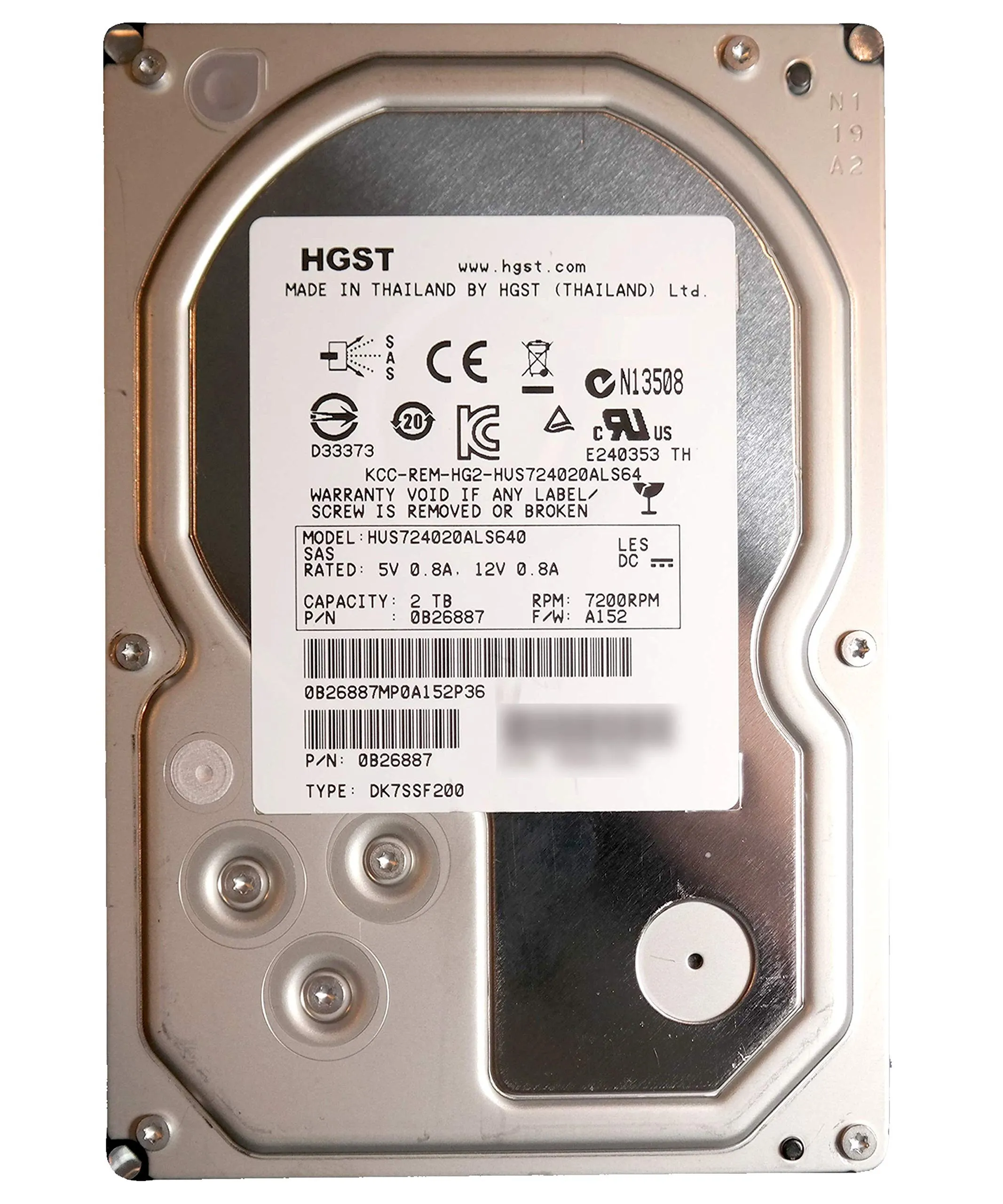 HUS724020ALS640 HGST ULTRASTAR 2TB 7,2K 6G 3,5INCH NL SAS HDD