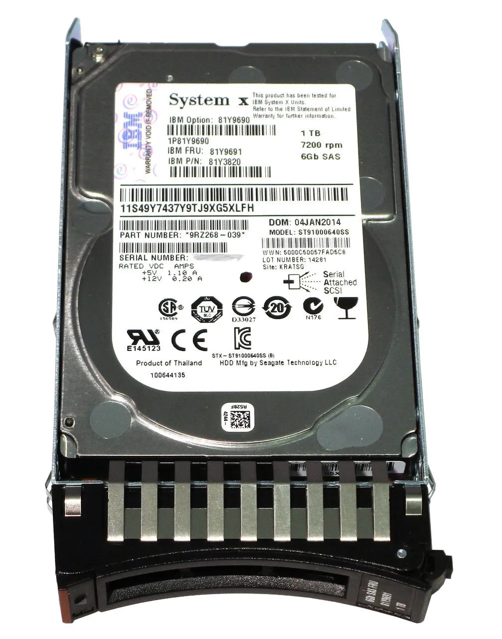 81Y9690 IBM 1TB 7,2K 6G 2,5INCH SAS HDD