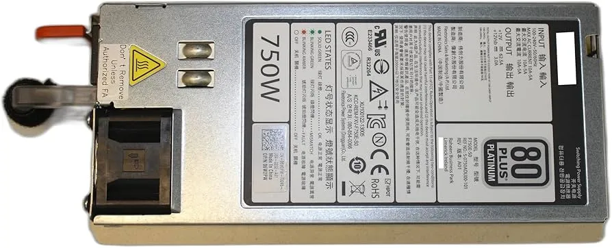 6W2PW DELL PE R520/R620/R720/R720XD/T320/T420 750W POWER SUPPLY