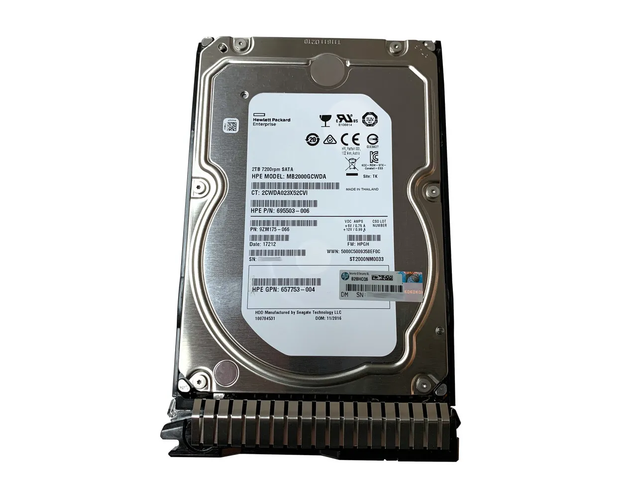 826458-B21 HP 2TB 7.2K 6G 3.5INCH SATA HDD
