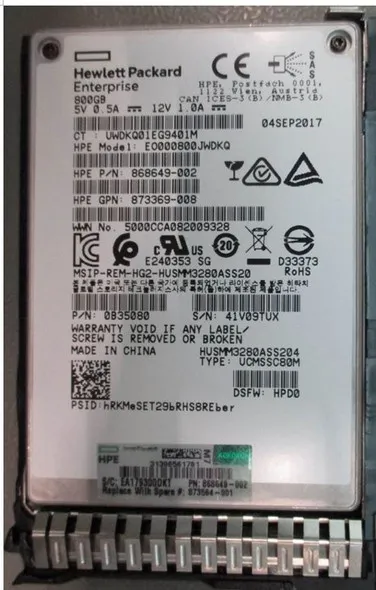 873355-B21 HPE 800GB 12G 2,5INCH WI SC SAS SSD