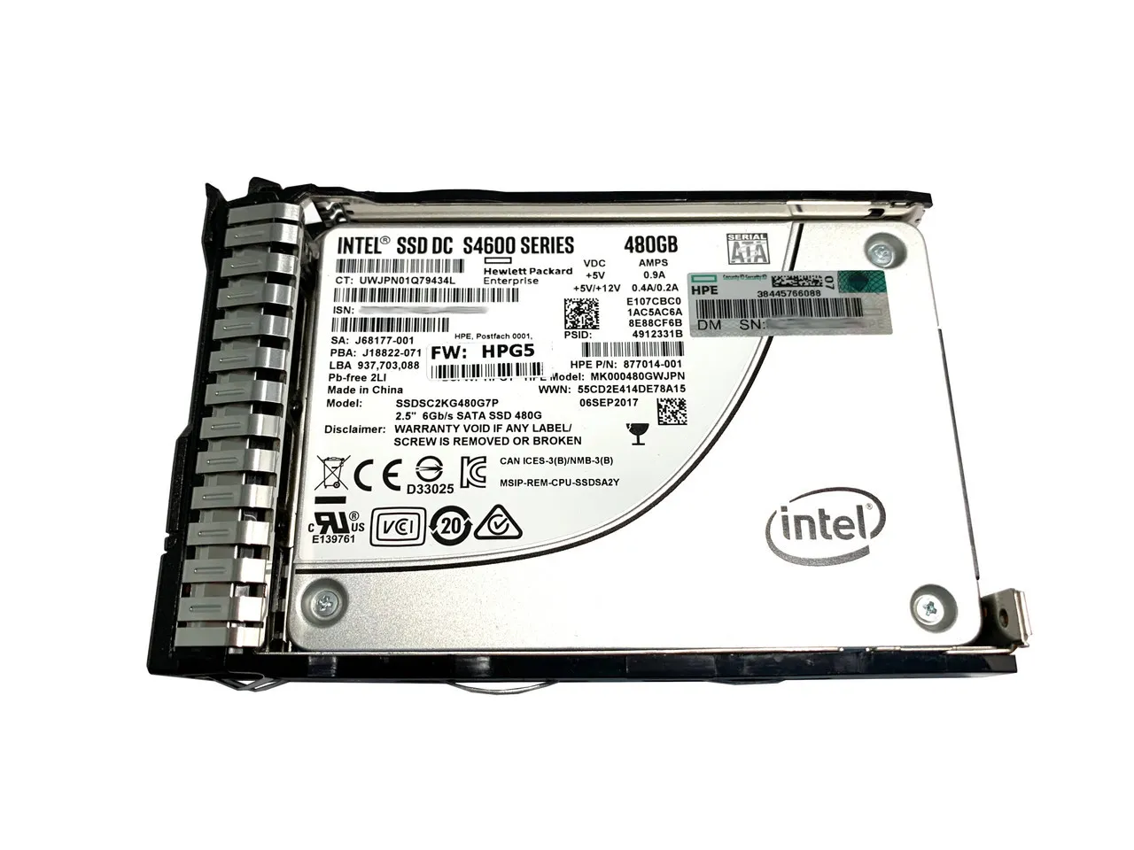 875470-B21 HPE 480GB 6G SATA MU 2,5INCH SC DS SSD