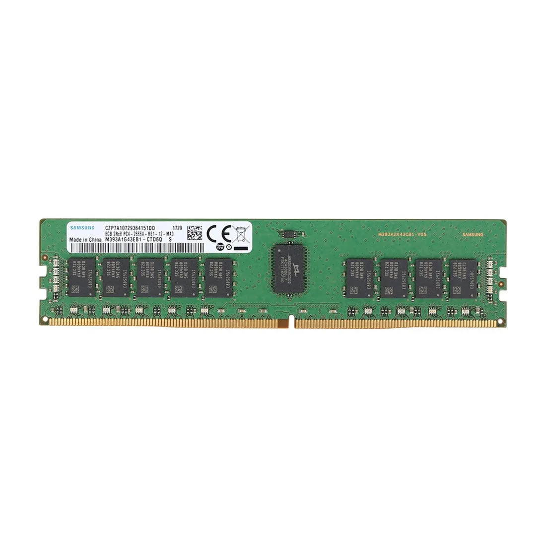 876181-B21 SAMSUNG 8GB (1*8GB) 2RX8 PC4-21300V-R DDR4-2666MHZ RDIMM